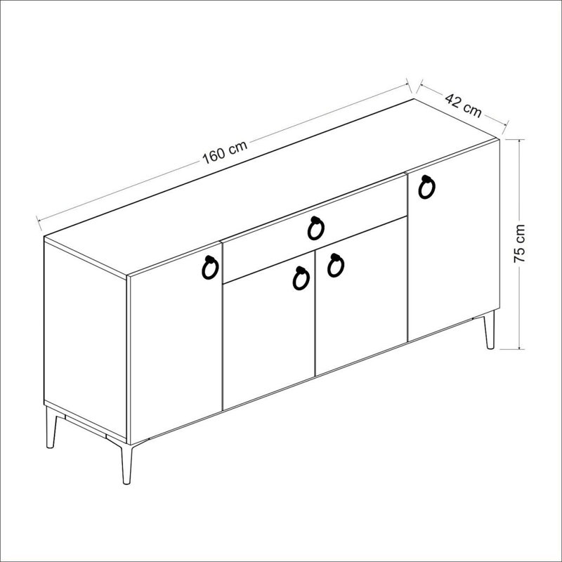 Minerva 75cm Sideboard, White