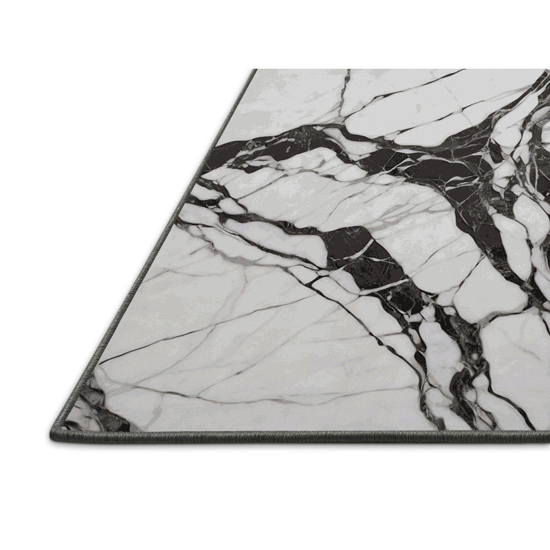 Tapis gris soyeux et moelleux, Rond 6 pi