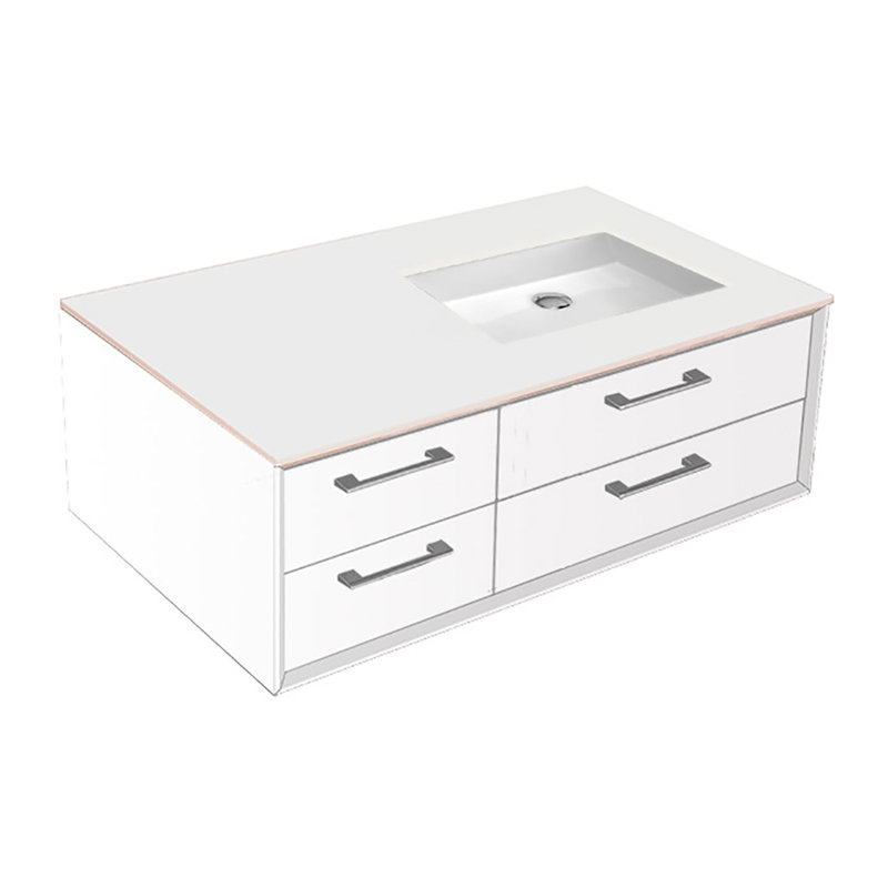 Gemelli 35.75'' W Single Bathroom Vanity Base, Matte White