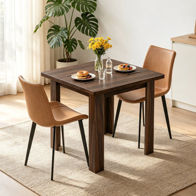31.51" Dining Table Set for 2, 3-piece Rectangular Kitchen with Upholstered Dining Chairs,Mid Century Modern Set for Dining Room,Apartment