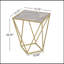 TABLE D'APPOINT CRÉATIF SIMPLE EN VERRE, DORÉ ET BLANC