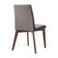 2 chaises d'appoint de salle à manger rembourrées grises avec finition noyer, sophistication moderne Mid-Century pour la zone des chaises