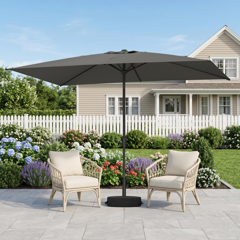 Parasol de table rectangulaire 6,5 'x 10', Gris