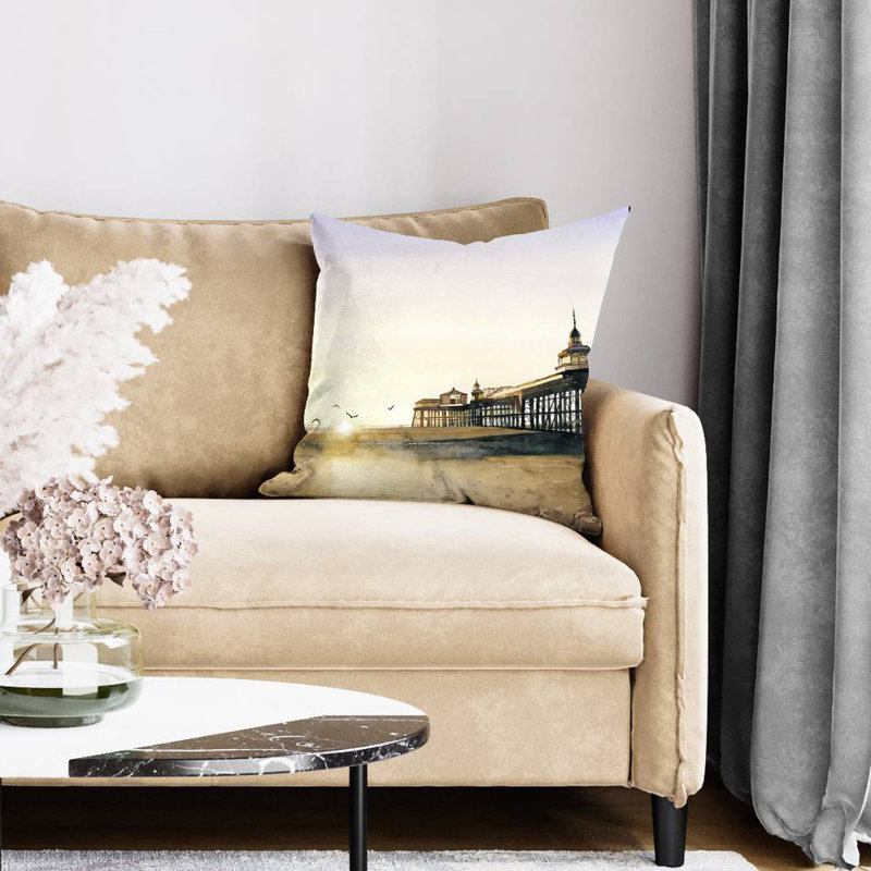 Sunset at the Beach - Marine Beach Poly Twill Throw for Decor