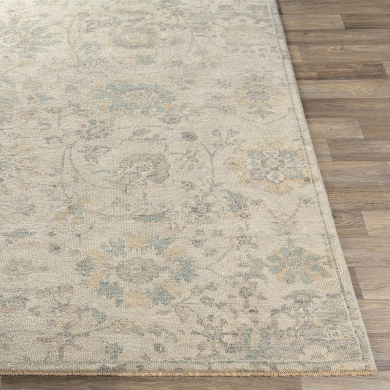 Normandy Wool Floral Area Rug, Rectangle 4' x 6'