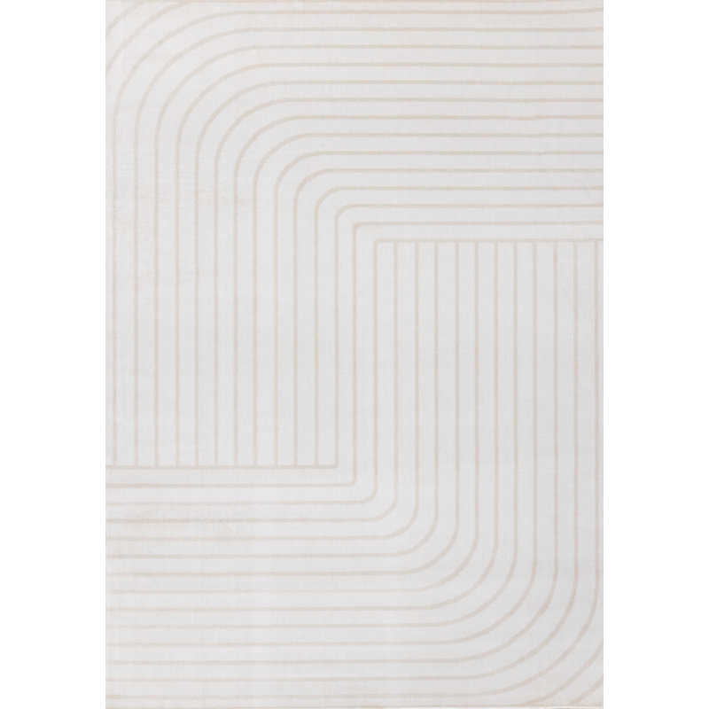 Tapis beige crème Ishant, Rectangle 5 pi 3 po x 7 pi 7 po