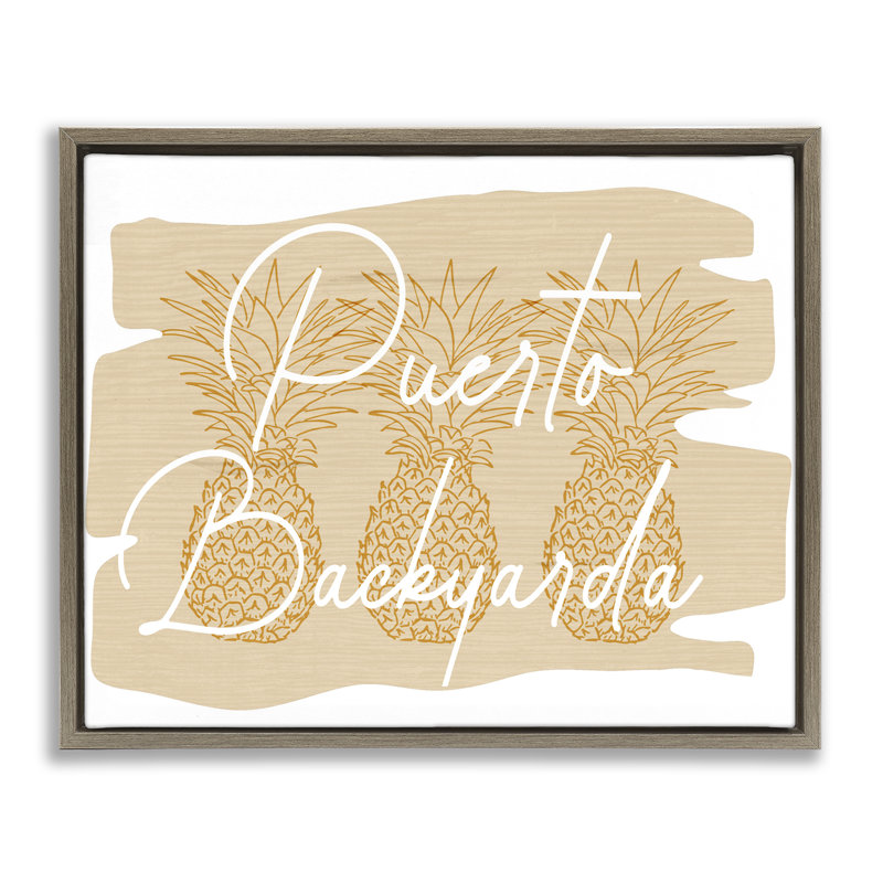 «Puerto Backyarda», art mural encadré flottant par Ziwei Li, Cadre flottant orme Montalcino, H 17 po x l 21 po