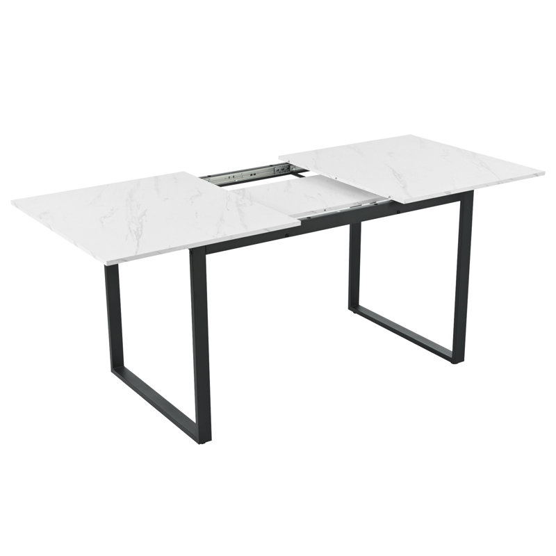 Extendable Metal Base Dining Table