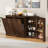 Balconera Tilt Out Double Trash Can  Cabinet With Power Outlets & Adjustable Shelves-101368019