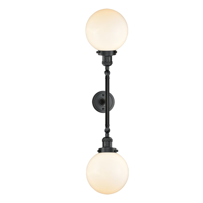 Clementina 2 - Light Dimmable Vanity Light, 60 Watt Vintage Incandescent Bulb, Matte White Cased, Matte Black