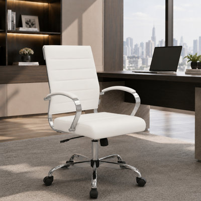 Fauteuil de bureau à dossier moyen en faux cuir Mulkey