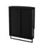 Armoire de rangement moderne à double porte en verre noir arqué de 61,6 cm (24,26 po) avec miroir incassable, étagères et porte-serviettes. Design gain d'espace, ouverture/fermeture facile. Parfait pour la décoration intérieure. Installation facile.