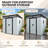 6x5 Metal Outdoor Storage Shed With Window And Transparent Plate White - Black