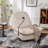 Ivory With Recliner Function, Reclining Lazy Chair, Mobile Phone Holder, Large And Comfortable Reading Chair, Swivel Gliding With Rocking Function Chair, Gold-Stamped Velvet-7479860