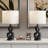 Ensemble de lampes de table en résine noire avec USB-58429428