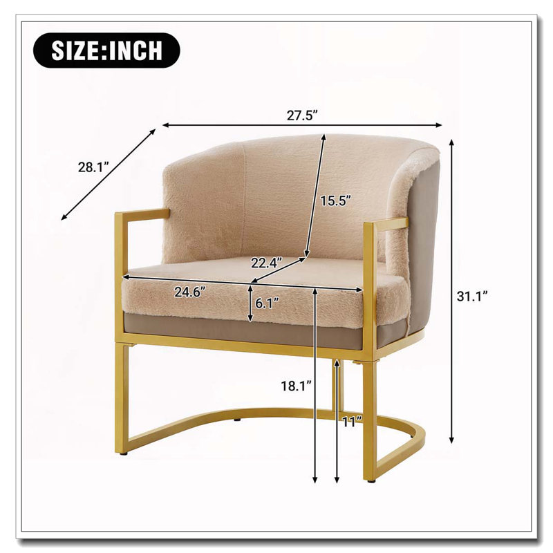 Chaise de lecture rembourrée Modern, Brun