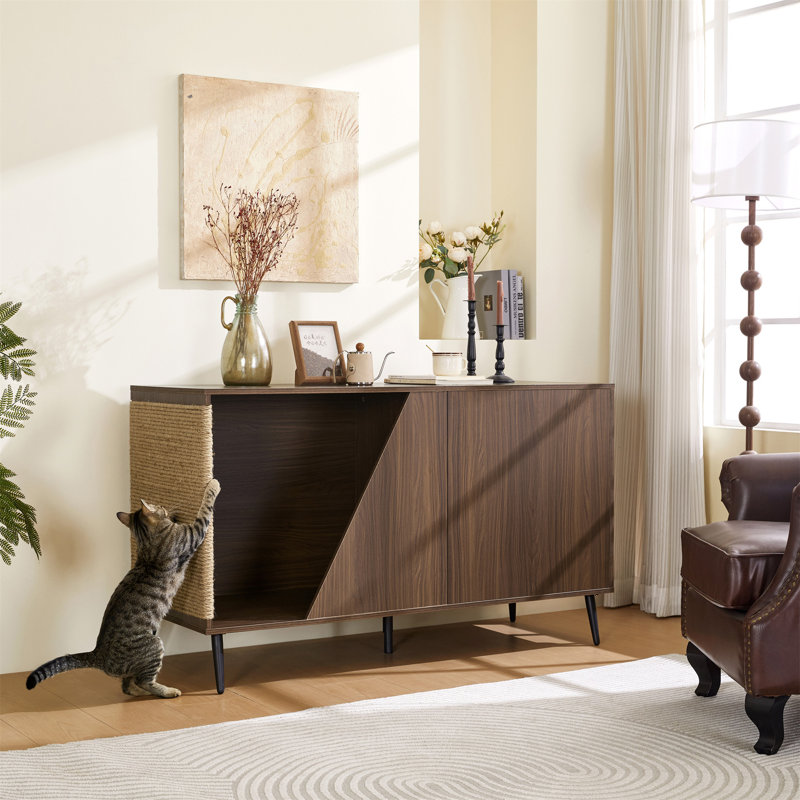 Maison pour chat en bois avec rangement
