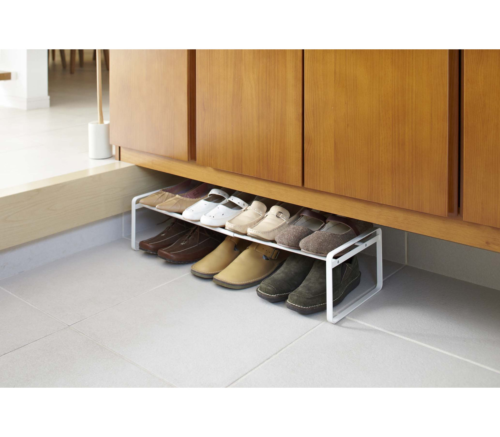 Yamazaki Home Adjustable Shoe Rack, White