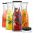 Brightware Hali Glass Pitcher with Lids – 36 oz – Set of 4