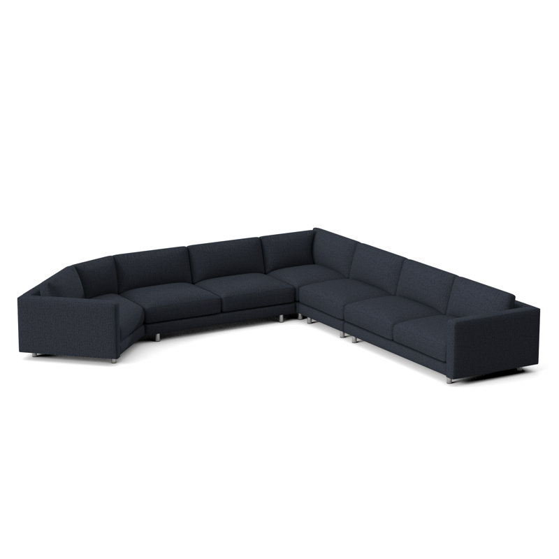 Avanni Patio Sectional with Sunbrella Cushions, Silver, White Slub 6049-000