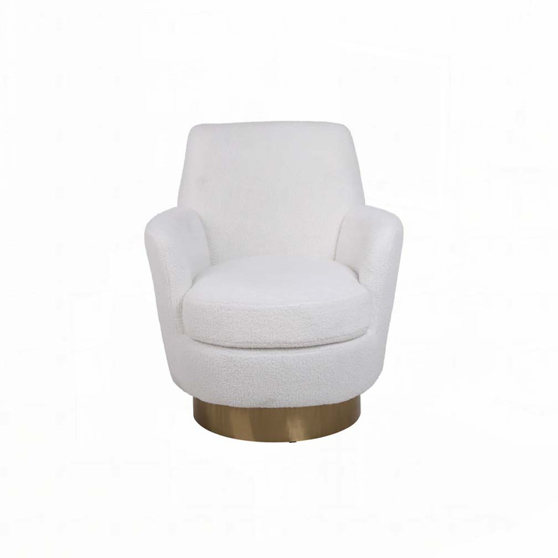 Fauteuil demi-tonneau Teddy, Ivoire ivoire