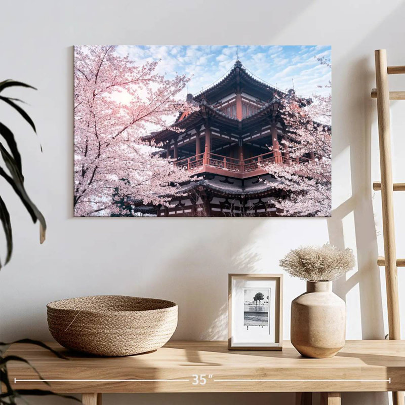 Temple Adella Qinglong Sakura, H 16 po x l 24 po