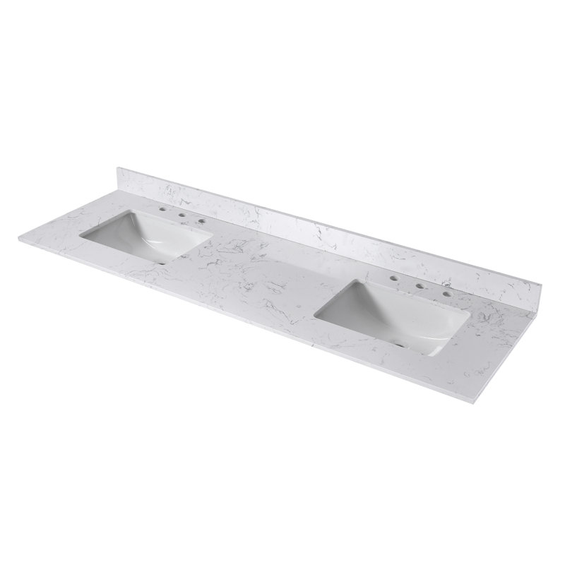 72 Marble 2 Double Bathroom Vanity Top Sink Included Sink