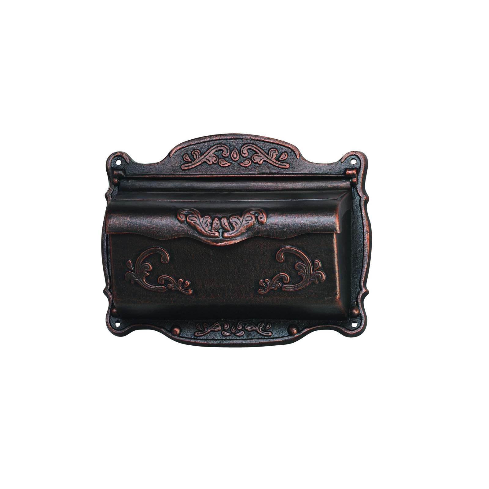 Antique Bronze Cast Aluminum Wall Mounted Mailbox