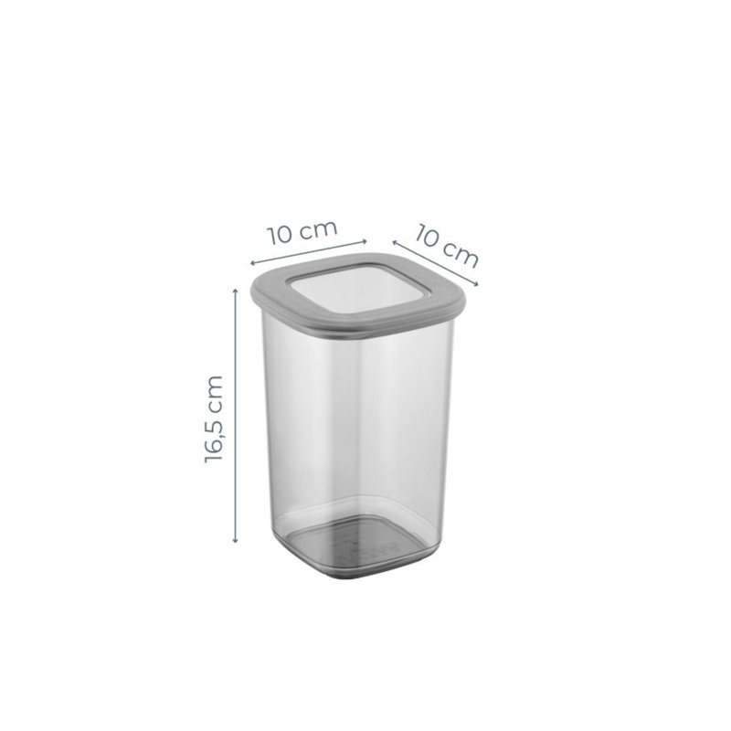 Ensemble de boîtes de rangement en plastique durable (12 pièces), couleur anthracite, 4,0 x 4,0 x 6,5 pouces | 100% sans BPA, va au lave-vaisselle | Idéal pour organiser la maison, le bureau et la cuisine, peu encombrant