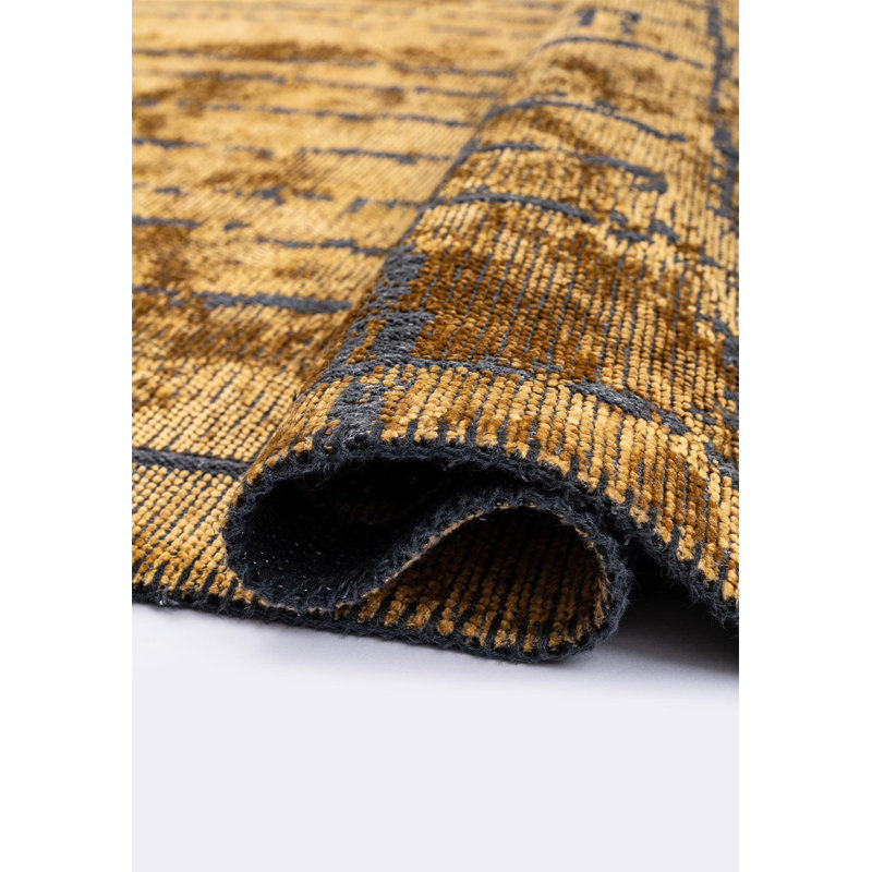 Rapture Abstract Area Rug in Gold, Rectangle 6'7" x 8'3"