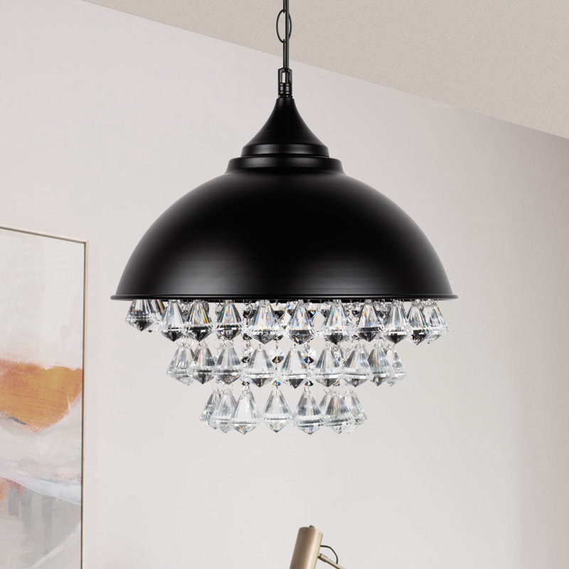 Lustre en cristal pour îlot de cuisine à 1 lumière Duilia