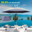 Parasol de terrasse 7,5 pouces imperméable et protégé contre les rayons UV avec bouton-poussoir inclinable et manivelle-813163849
