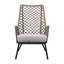 Chaise longue intérieure / extérieure en acier, coussin gris, corde complexe, poids de 22 lb, profondeur unique de 26 po