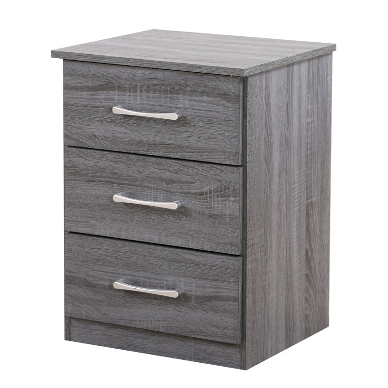 Seniz 3 - Drawer Nightstand , Gray