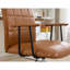 Chaise de bureau en cuir de polyuréthane brun