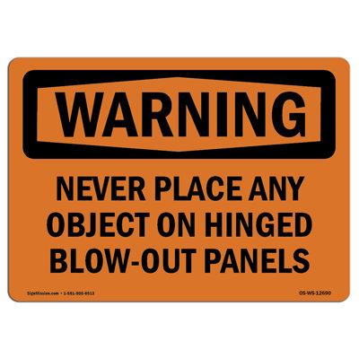 Panneaux en aluminium «Never place n'importe quel objet» 12 x 18