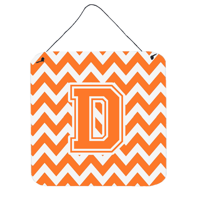 Décoration murale chevron, Orange / blanc, D