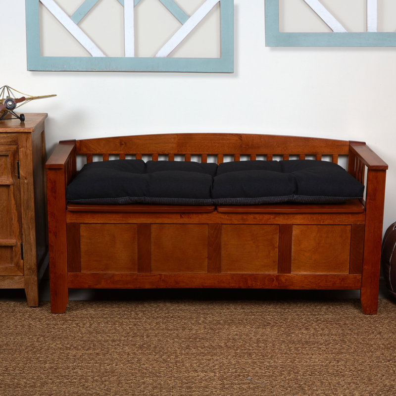 Omega Non-Slip Bench Cushion, Midnight Black, 43" W x 14" D