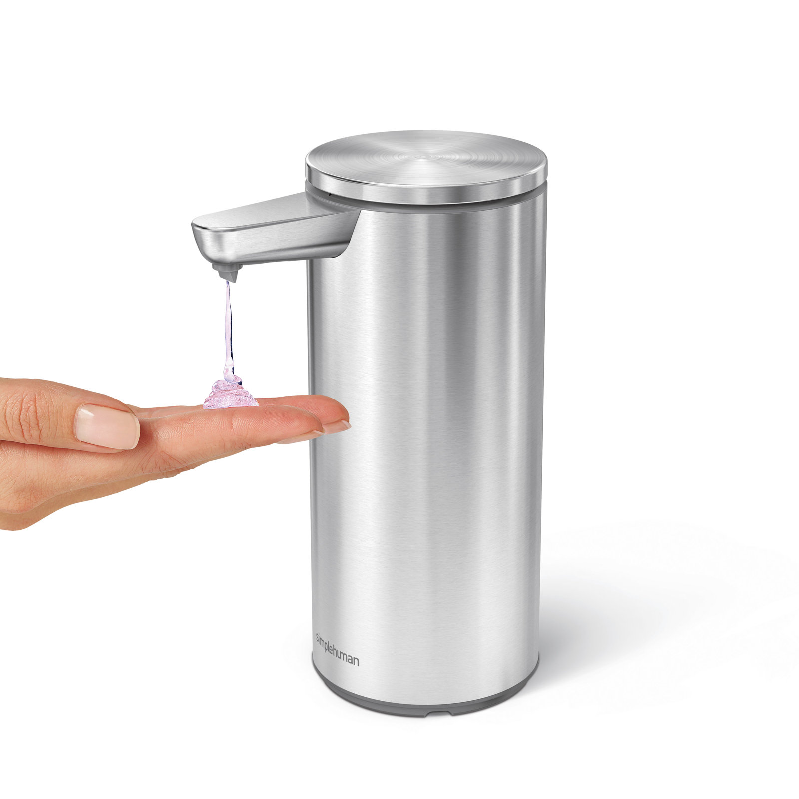 simplehuman 9 oz. Touch-Free Rechargeable Sensor Liquid Soap Pump Dispenser, Stainless Steel