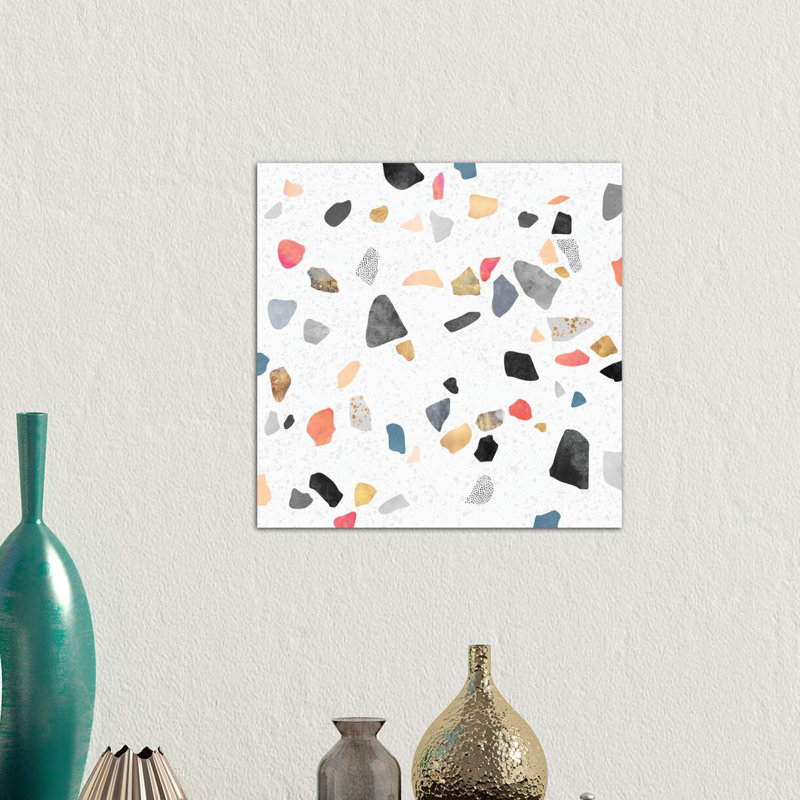 Terrazzo Treasure by Elisabeth Fredriksson - Print on Canvas, 45.72 cm H x 45.72 cm W, Brown Picture Framed