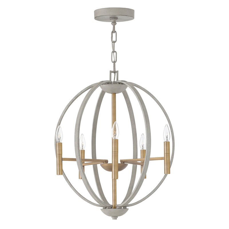 Lustre sphérique unique à 6 lumières Euclid, Gris ciment