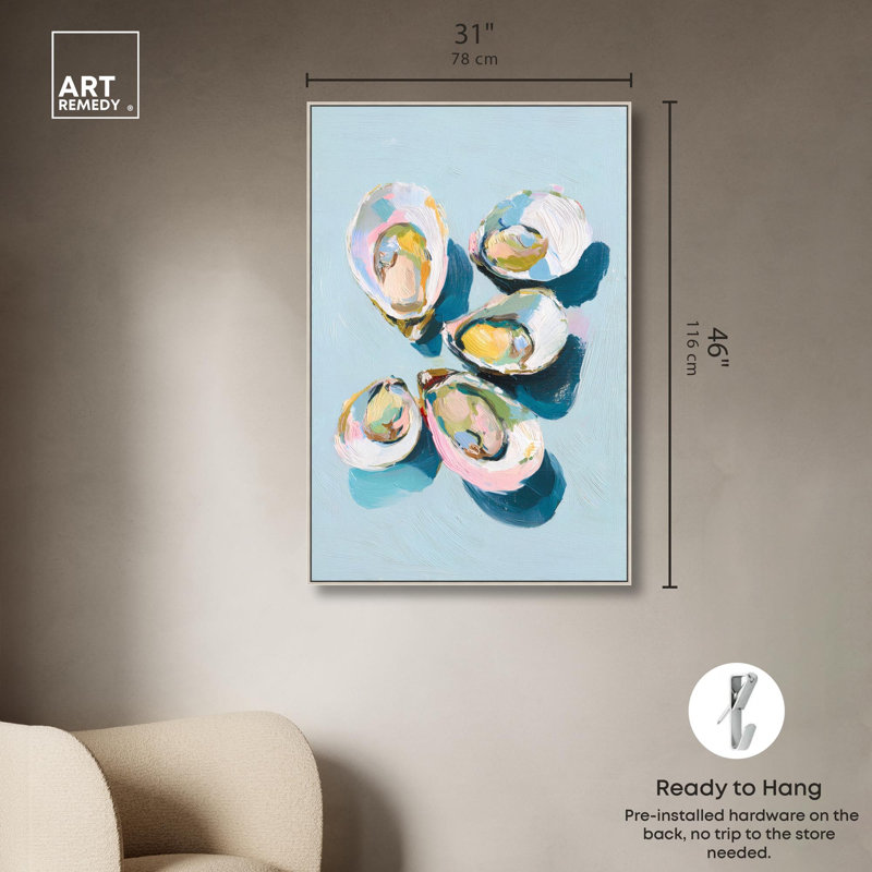 «Oyster Iris», reproduction d'art sur toile par Art Remedy, cadre argenté, 30 x 45, H 46 po x l 31 po, Cadre argenté