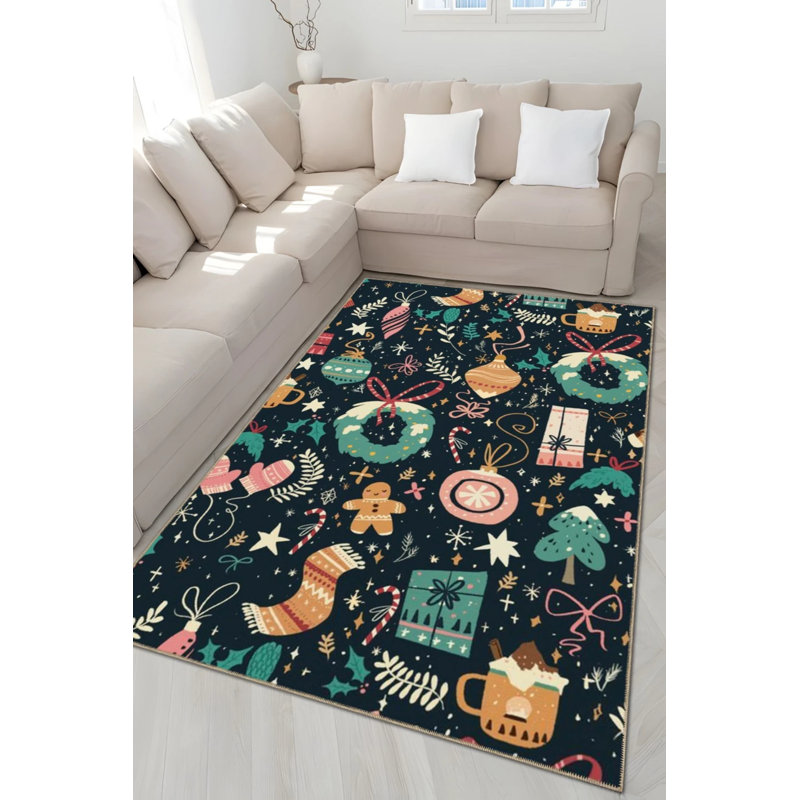 Tapis décoratif moderne à motifs mixtes, Tapis de couloir 2 pi 6 po x 9 pi 11 po