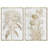 Sketch Border Floral Set Traditional Gold/Gray - 2 Piece Wrapped Canvas Painting Set-72819124