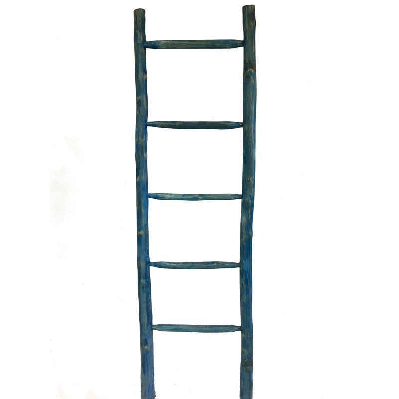 MGP Teak Log Ladder Distressed Blue Finish