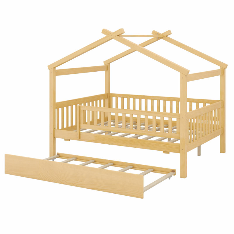 Lit en bois avec couchette