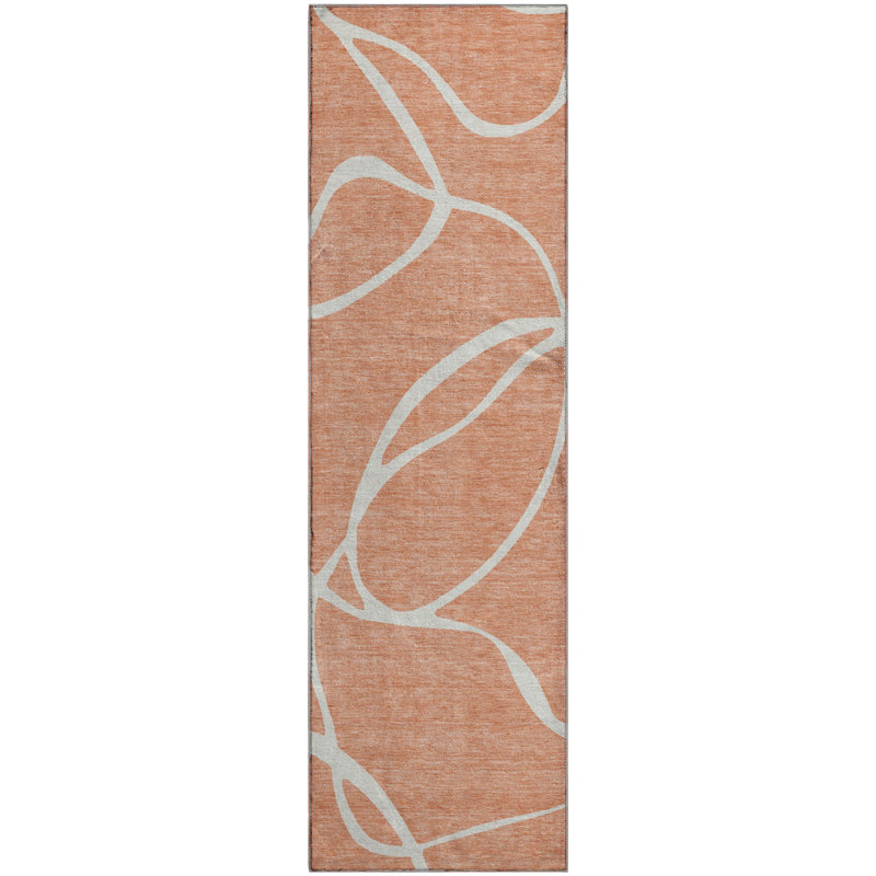 Premium Machine Washable Corum AMF999 Swirls Rug, Tapis de couloir 2 pi 3 po x 7 pi 6 po