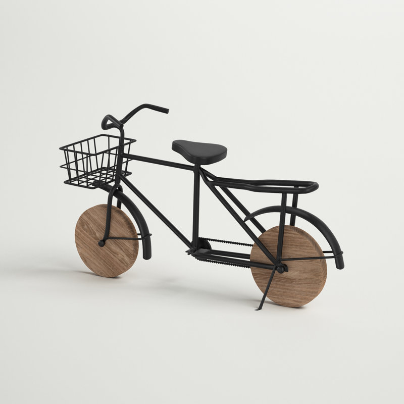 Sculpture de vélo éclectique en métal Kula, Noir