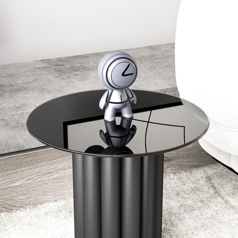 20-Inch Round Black Tempered Glass Table Top, Wear - , Polished Edge, Long Lasting, Smooth Surface, Suitable For Guesthouse And Family Tables Ideal Dining Patio