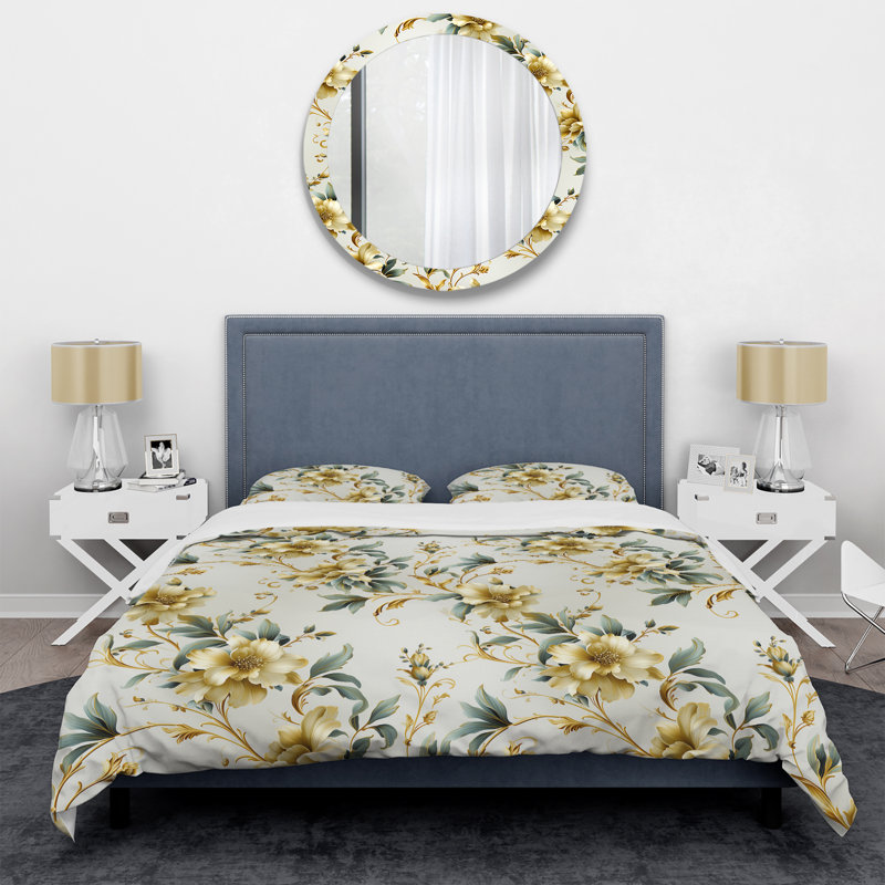 Ensemble de housse de couette, Housse de couette simple + 1 taie décorative stan, Ornement rétro